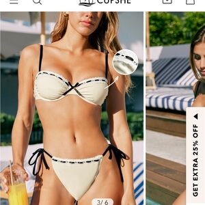 Cupshe Cream Bikini Set